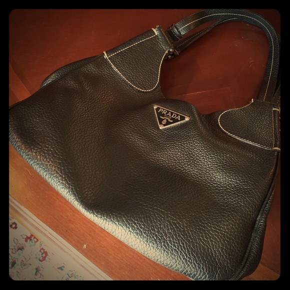 prada tan leather handbag
